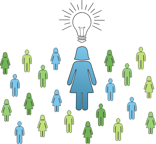 Illustrated graphic of people icons